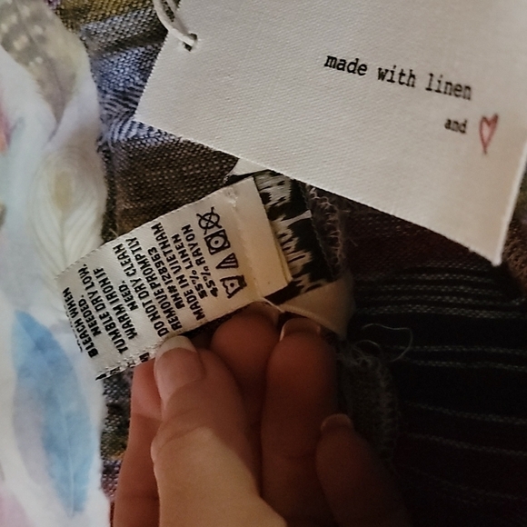 Indigo Rein Linen Blend Striped Paper Bag High Waisted Shorts - Picture 6 of 6